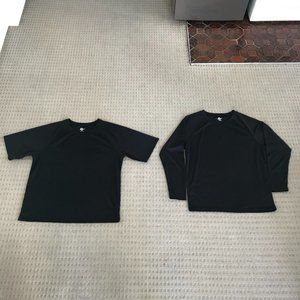 Kanu Surf Swim Sun S/S L/S Shirt Rash Guard Bundle (Black, Size L)